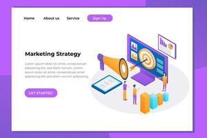 Landing page template of Digital Solutions Business Analytics and Planning. Modern Flat style. Vector illustration