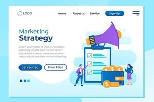 Modern flat design isometric concept of Marketing Strategy for banner and website. Landing page template. Business analysis, content strategy and management concept. Vector illustration.