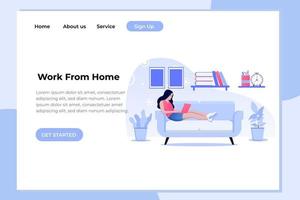 Unique modern flat design concept of Work From Home for website and mobile apps. easy to edit and customize vector