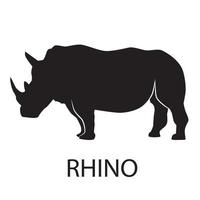 Rhino silhouette shadow vector