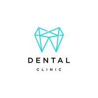 plantilla de diseño de icono de logotipo de clínica dental plana vector
