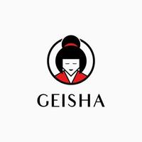 plantilla de diseño de icono de logotipo de geisha vector