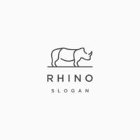 Rhino line art logo icon design template vector