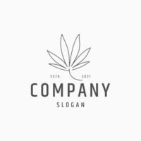 Cannabis line art logo icon design template vector