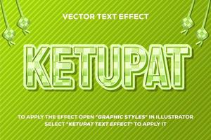 efecto de texto ketupat vector