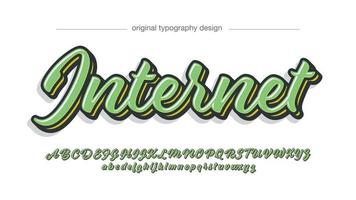 letras de caligrafía moderna verde 3d vector