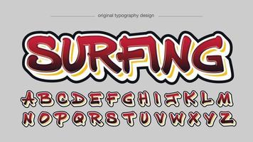 red modern bold graffiti isolated letters
