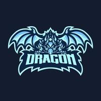 Ice dragon mascot logo design vector