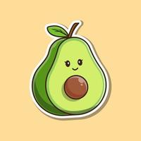 linda ilustración de aguacate vector