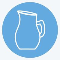 jarra de icono de agua en el moderno estilo de ojos azules aislado en un fondo azul suave bueno para la presentación vector