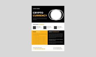 Criptocurrency Trading Event Flyer, Criptocurrency Concept Flyer Template, Concept of Virtual Criptocurrency Flyer, Poster, Vector. vector