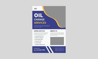 Oil Change Service Flyer Template. Auto Service flyer leaflet design. Automotive Service flyer design. cover, a4 size, flyer, poster, print ready vector