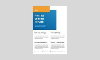 income tax flyer design template. maximize your tax return poster design. tax return service flyer template. vector