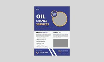 Oil Change Service Flyer Template. Auto Service flyer leaflet design. Automotive Service flyer design. cover, a4 size, flyer, poster, print ready vector