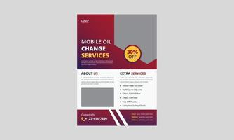 Oil Change Service Flyer Template. Auto Service flyer leaflet design. Automotive Service flyer design. cover, a4 size, flyer, poster, print ready vector