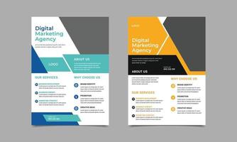 Digital marketing agency and corporate business flyer template design. vector