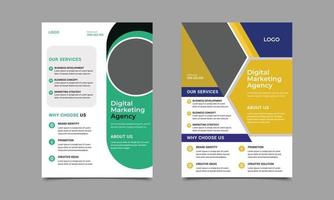 Corporate and unique business digital marketing agency flyer social media post template design. vector