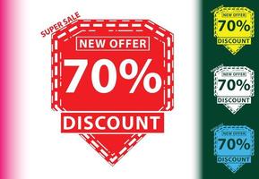 70 percent discount new offer logo and icon design template vector