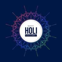 feliz holi festival hindú indio de colores con mandala vector
