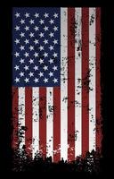 Simple Black Distressed Texture American Flag Vertical Background