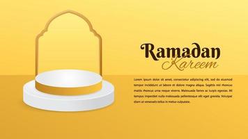 banner de ramadan kareem con podio vector