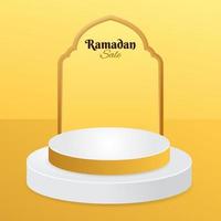 Ramadan Sale Podium with Double Stage Podium vector