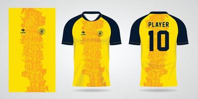 yellow sports shirt jersey design template vector