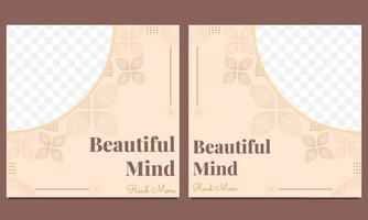 beautiful mind social media post template vector