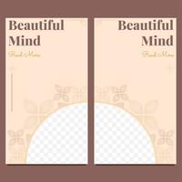 beautiful mind social media story template vector