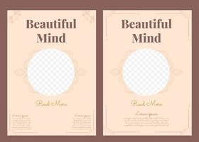 beautiful mind flyer template collection vector