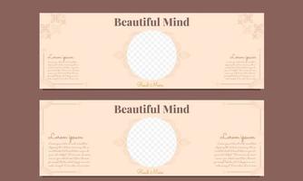 beautiful mind horizontal banner template vector