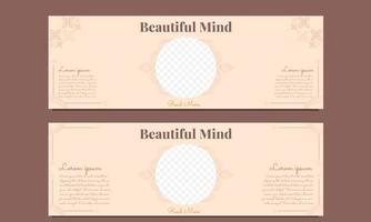 beautiful mind horizontal banner template vector