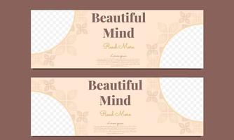 beautiful mind horizontal banner template vector