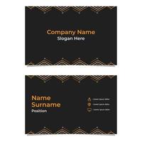 black abstract hexagon double sided business card template vector