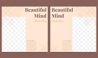 beautiful mind social media post template vector