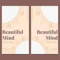 beautiful mind social media story template vector