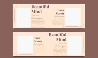 beautiful mind horizontal banner template vector