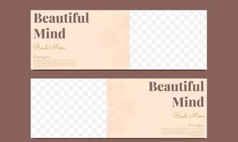 beautiful mind horizontal banner template vector