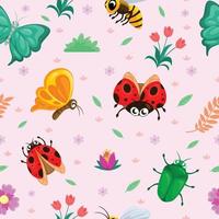 Bug And Insect Seamless Pattern vector