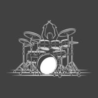 Drummer plays percussion instruments vector