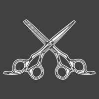 Scissors isolated on black background vector