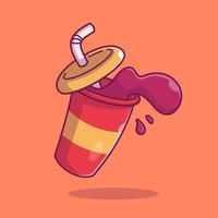 ilustración de icono de vector de dibujos animados de bebida gaseosa. concepto de icono de bebida de alimentos vector premium aislado. estilo de dibujos animados plana
