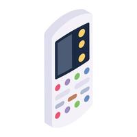 Wireless remote icon in isometric design, ac remote vector