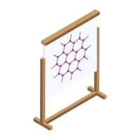 Molecular network inside computer, isometric vector