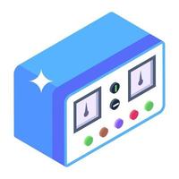 Panel meter vector, an isometric icon of digital meter vector