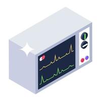 icono de electrocardiograma electrónico, vector isométrico de la máquina de ecg