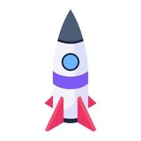 Rocket isometric icon vector, spacecraft, vector