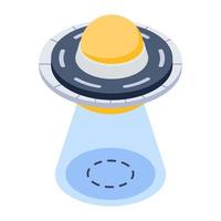 Spaceship icon in isometric vector