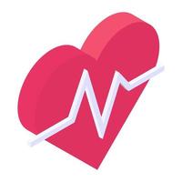 An editable icon of cardio, isometric vector