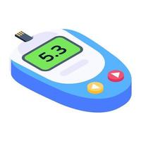 Isometric vector design of glucometer, a medical device